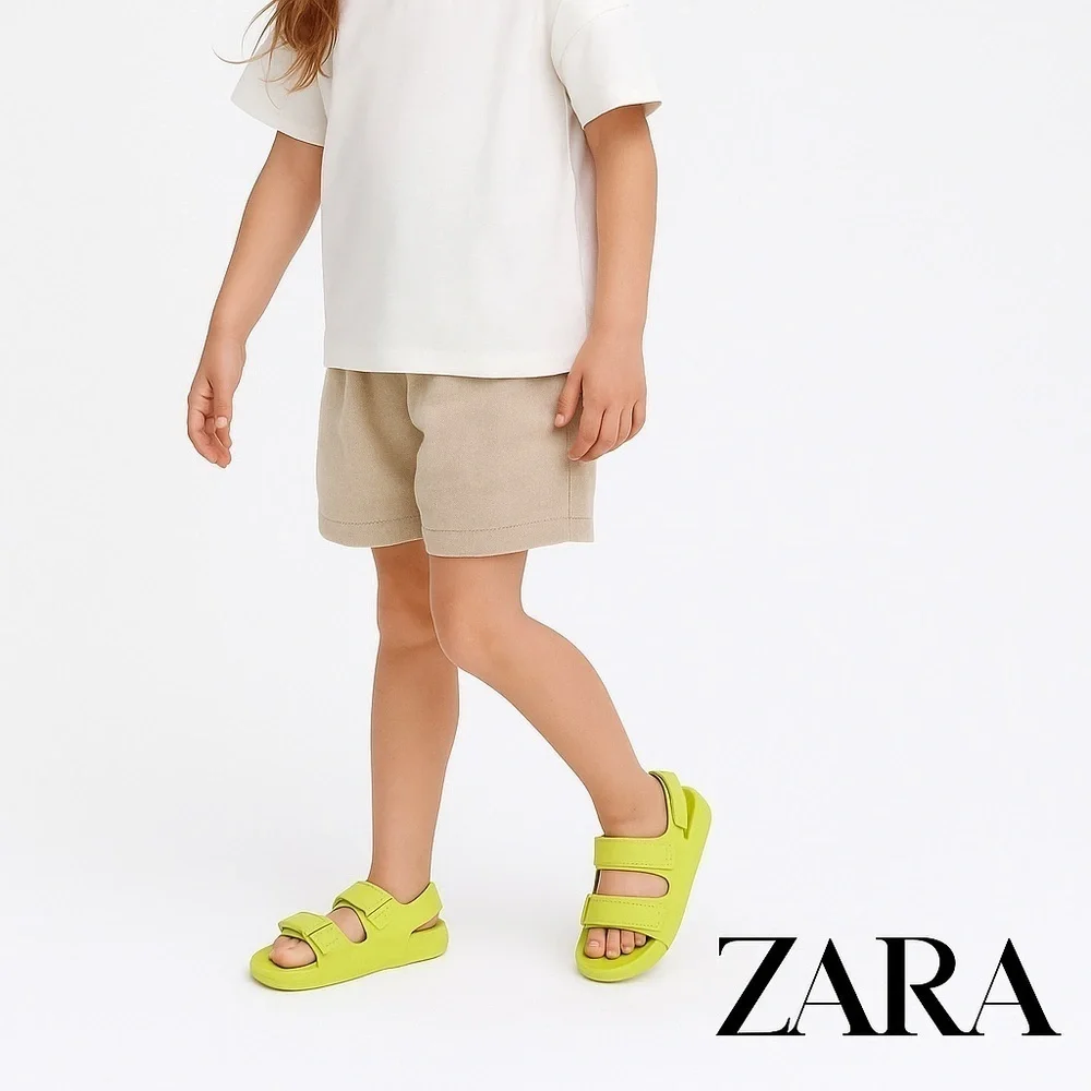 ZARA Kids | Lime Green | SOLID COLOR SANDALS